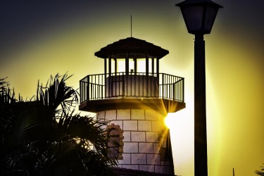 A lighthouse overlooks one of PGI's canals.